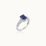 Created Sapphire & Diamond Ring, 14K Solid Gold, 1/4 ct Lab Grown Diamond-3