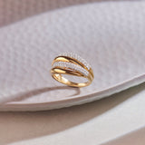 Multi-Layered Diamond Ring, 14K Gold Vermeil, 1/2 ct Lab Grown Diamond-1