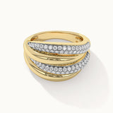 Multi-Layered Diamond Ring, 14K Gold Vermeil, 1/2 ct Lab Grown Diamond-5