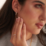 Open Stackable Band Ring, 14K Gold Vermeil, 1/4 ct Lab Grown Diamond-2