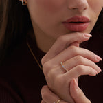 Open Stackable Band Ring, 14K Gold Vermeil, 1/4 ct Lab Grown Diamond-5