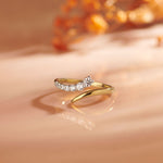 Open Stackable Band Ring, 14K Gold Vermeil, 1/4 ct Lab Grown Diamond-6