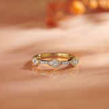 Three-Flower Diamond Ring
