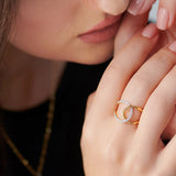 Wide Interlocked Diamond Ring