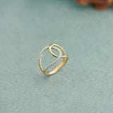 Wide Interlocked Diamond Ring