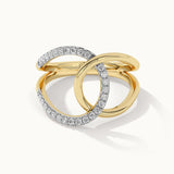 Wide Interlocked Diamond Ring