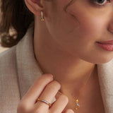 Chain-Link Stackable Diamond Band, 14K Gold Vermeil, 1/8 ct Lab Grown Diamond-2