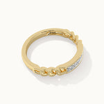 Chain-Link Stackable Diamond Band, 14K Gold Vermeil, 1/8 ct Lab Grown Diamond-7
