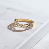 Chain-Link Diamond Ring