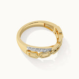 Chain-Link Diamond Ring