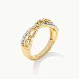 Chain-Link Diamond Ring