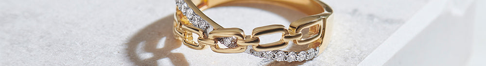 Chain-Link Diamond Ring