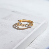 Chain-Link Diamond Ring