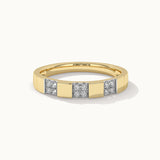 Stationed Stackable Band, 14K Gold Vermeil, 1/20 ct Lab Grown Diamond-3