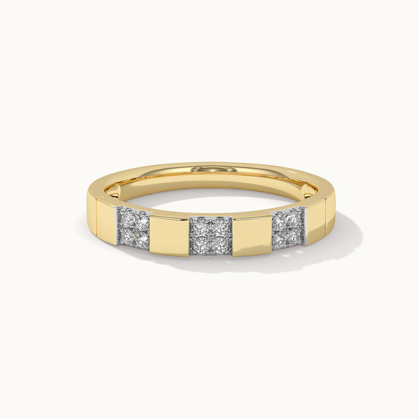 Stationed Stackable Band, 14K Gold Vermeil, 1/20 ct Lab Grown Diamond-3