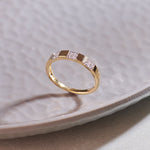 Stationed Stackable Band, 14K Gold Vermeil, 1/20 ct Lab Grown Diamond-5