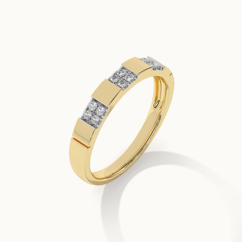 Stationed Stackable Band, 14K Gold Vermeil, 1/20 ct Lab Grown Diamond-6