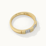 Stationed Stackable Band, 14K Gold Vermeil, 1/20 ct Lab Grown Diamond-7