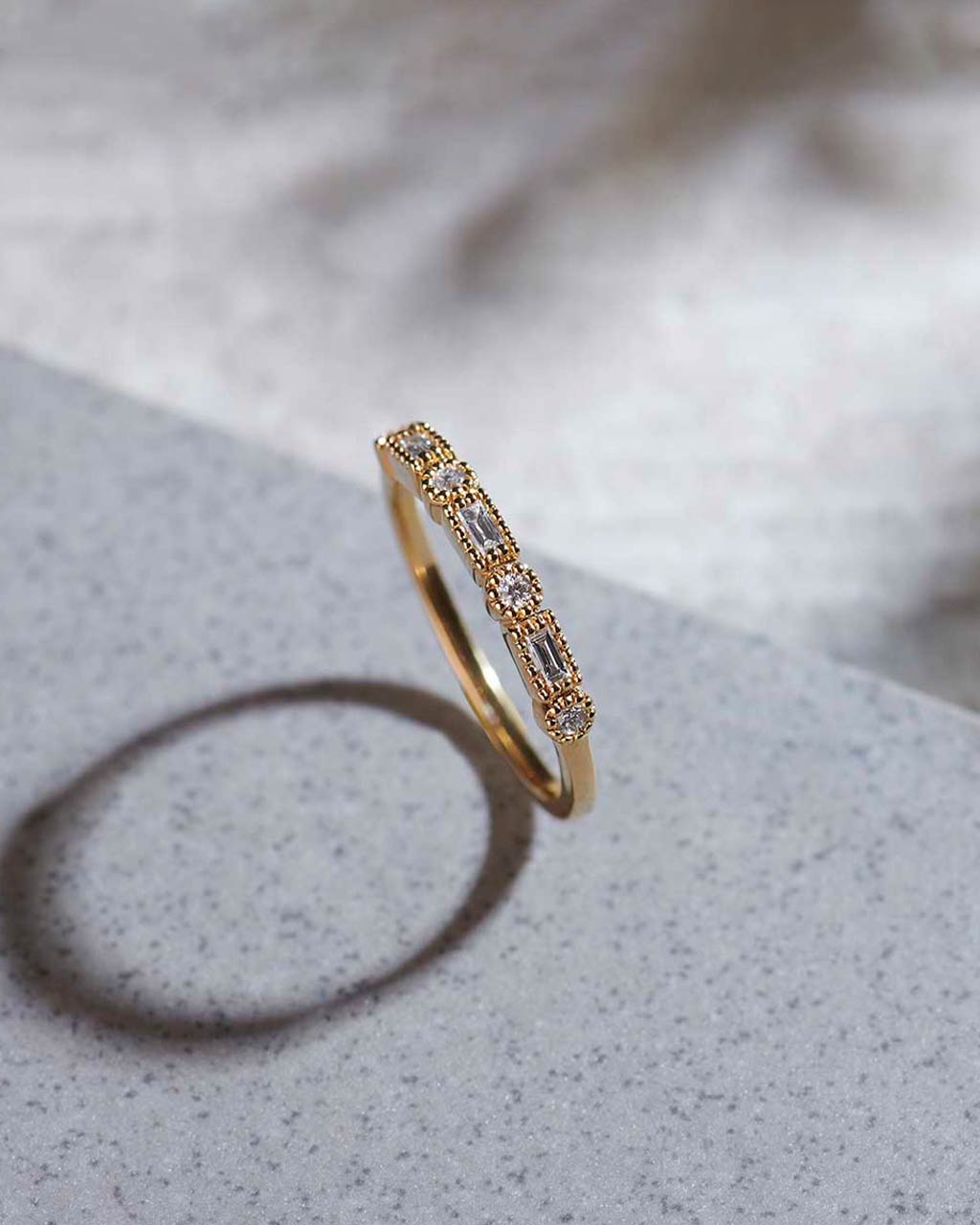 Baguette Diamond Band, 14K Gold Vermeil, 1/6 ct Lab Grown Diamond-6