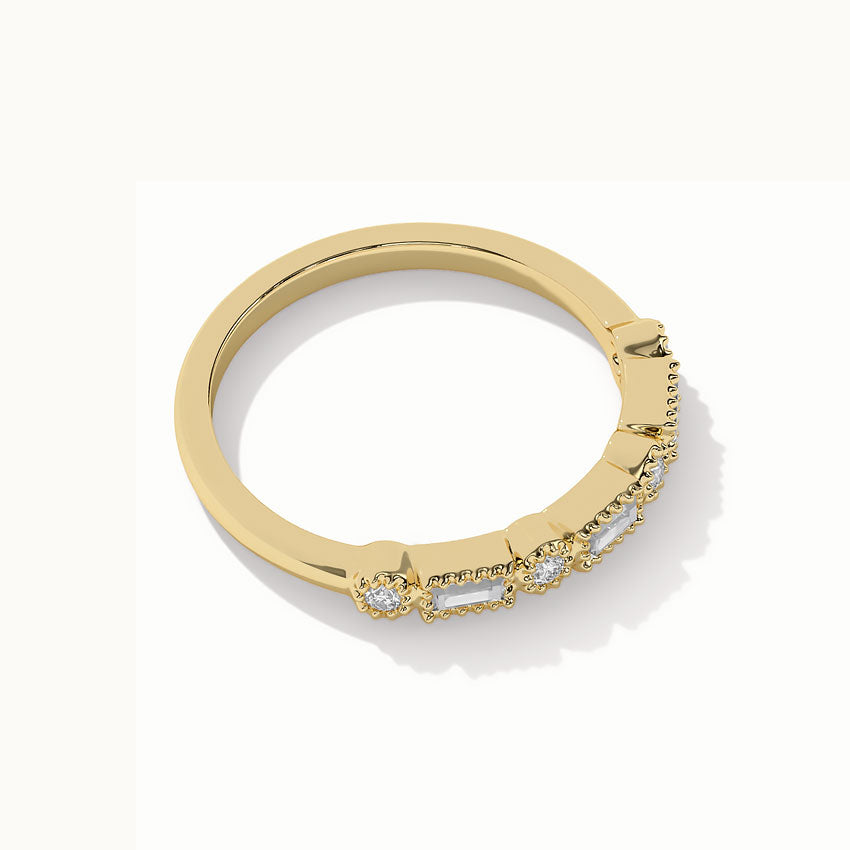 Baguette Diamond Band, 14K Gold Vermeil, 1/6 ct Lab Grown Diamond-8