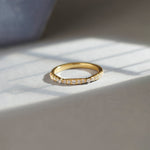 Scalloped Diamond Band, 14K Gold Vermeil, 1/4 ct Lab Grown Diamond-1