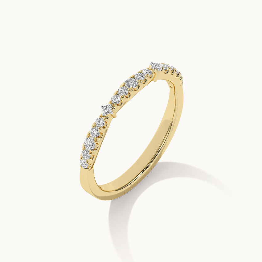 Scalloped Diamond Band, 14K Gold Vermeil, 1/4 ct Lab Grown Diamond-7