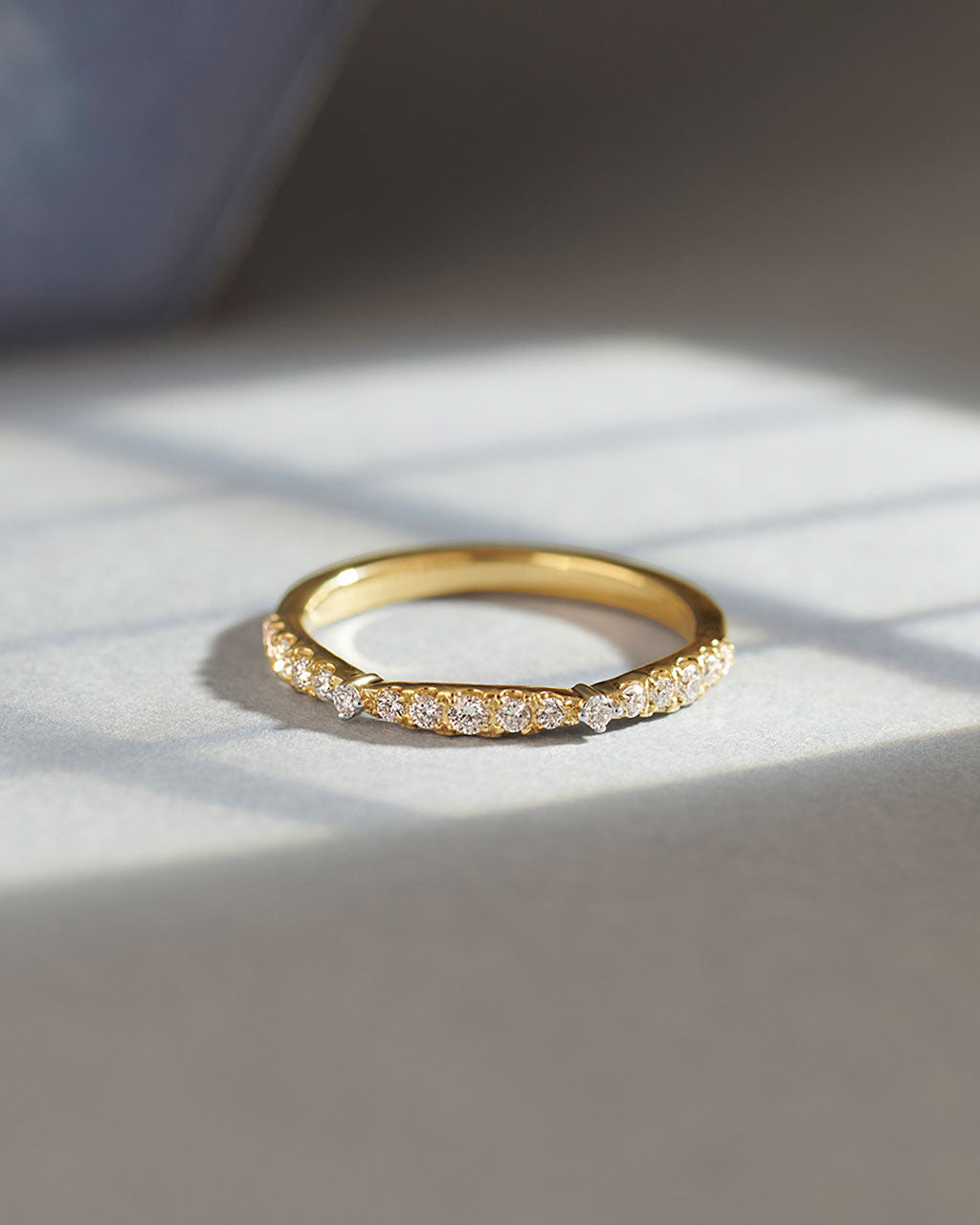 Scalloped Diamond Band, 14K Gold Vermeil, 1/4 ct Lab Grown Diamond-6