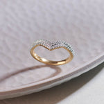 Stackable Chevron Diamond Band, 14K Gold Vermeil, 1/3 ct Lab Grown Diamond-6