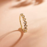 Dainty Geometric Stackable Diamond Band, 14K Gold Vermeil, 1/5 ct Lab Grown Diamond-5