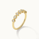 Dainty Geometric Stackable Diamond Band, 14K Gold Vermeil, 1/5 ct Lab Grown Diamond-6