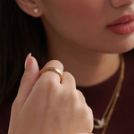 Diamond Signet Ring, 14K Gold Vermeil, 1/4 ct Lab Grown Diamond-2