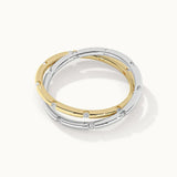 Two-Tone Interlocking Diamond Band