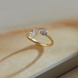 Textured Open Diamond Ring