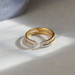 U-pin Diamond Open Band, 14K Gold Vermeil, 1/6 ct Lab Grown Diamond-4