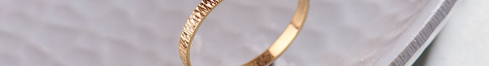 Textured Stackable Band, 10K Solid Gold-1