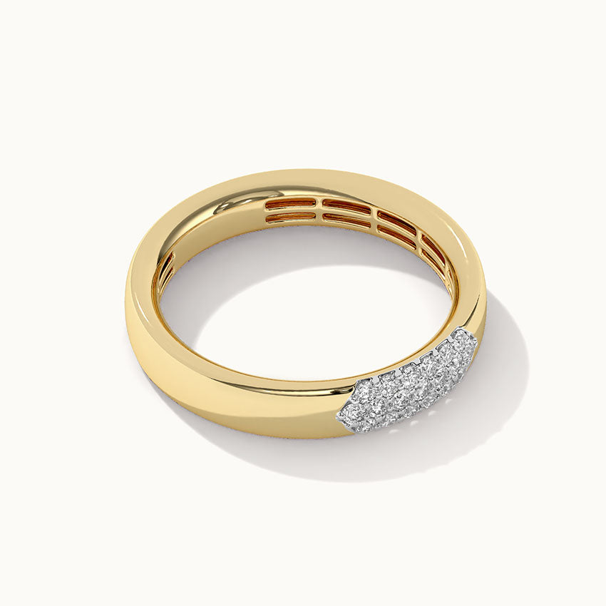 Three Row Diamond Band, 10K Solid Gold, 1/6 ct Lab Grown Diamond-9