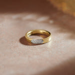 Three Row Diamond Band, 10K Solid Gold, 1/6 ct Lab Grown Diamond-1