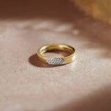 Three Row Diamond Band, 10K Solid Gold, 1/6 ct Lab Grown Diamond-1