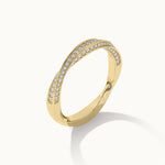 Twisted Stackable Diamond Band, 14K Gold Vermeil, 1/2 ct Lab Grown Diamond-7