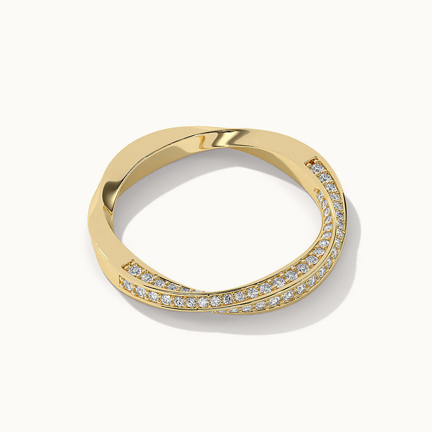 Twisted Stackable Diamond Band, 14K Gold Vermeil, 1/2 ct Lab Grown Diamond-8