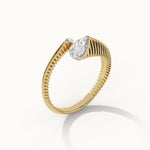 Coiled Diamond Band, 14K Gold Vermeil, 1/4 ct Lab Grown Diamond-6