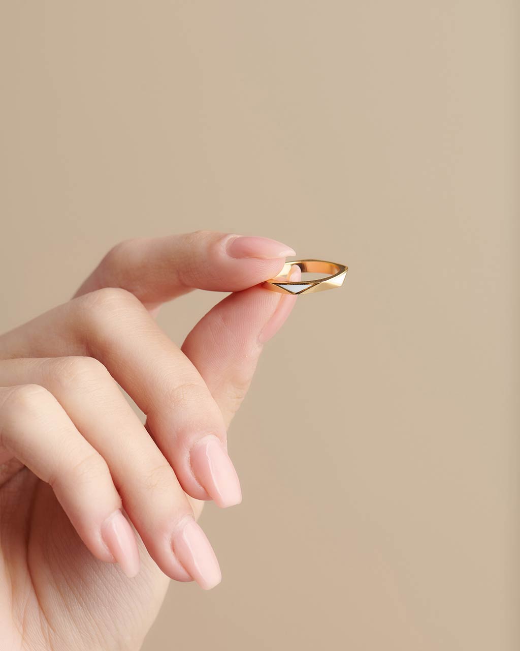 Pyramid Cera Band, 14K Gold Vermeil-5