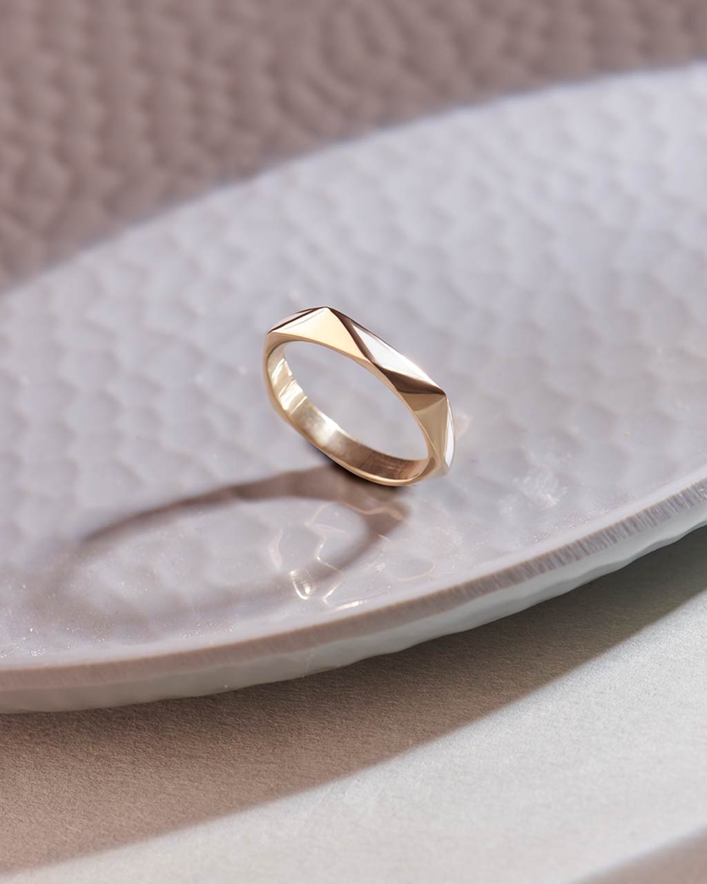 Pyramid Cera Band, 14K Gold Vermeil-6