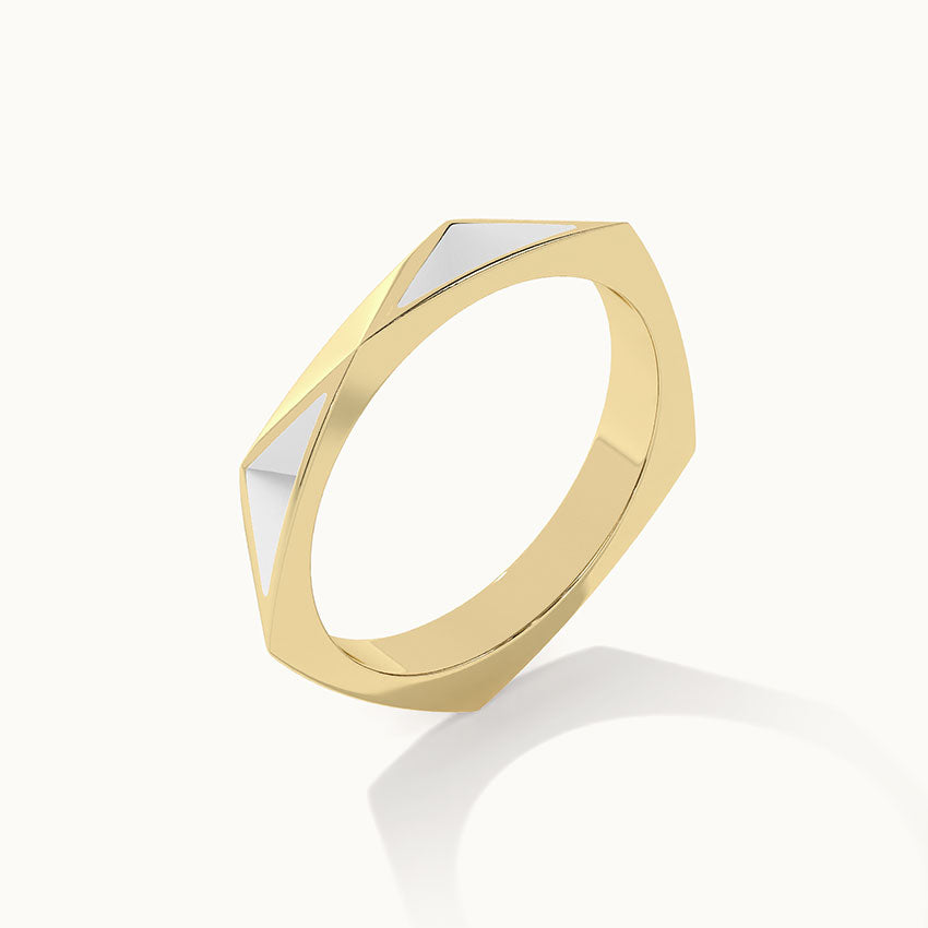 Pyramid Cera Band, 14K Gold Vermeil-7