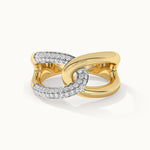 Interlocked Wide Loop Diamond Band, 14K Gold Vermeil, 1/3 ct Lab Grown Diamond-3