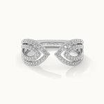 Open Leaf Diamond Ring, Sterling Silver, 3/8 ct Lab Grown Diamond-3