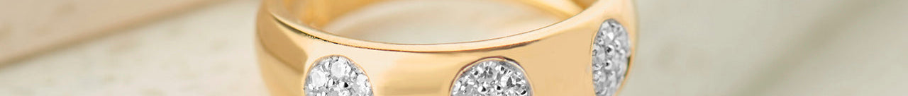 Wide Dome Diamond Band, 14K Gold Vermeil, 1/5 ct Lab Grown Diamond-1