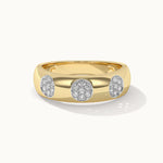 Wide Dome Diamond Band, 14K Solid Gold, 1/5 ct Lab Grown Diamond-3