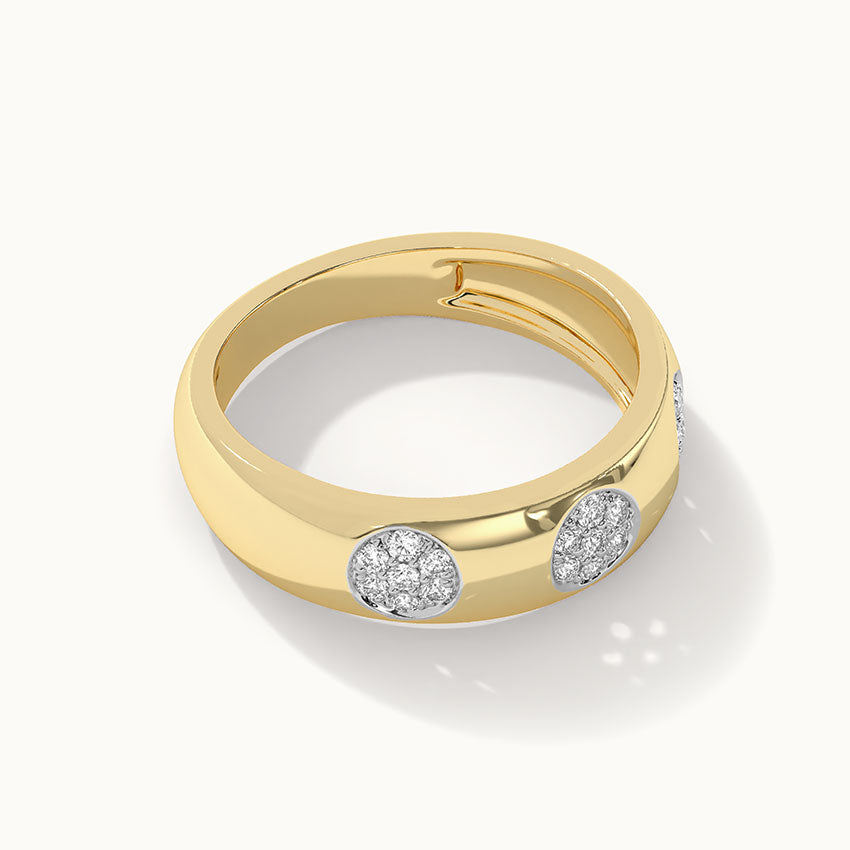 Wide Dome Diamond Band, 14K Gold Vermeil, 1/5 ct Lab Grown Diamond-7