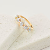 Five Stone Diamond Band, 14K Gold Vermeil, 3/8 ct Lab Grown Diamond-1